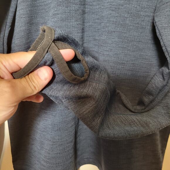 prAna Mens Medium Gavin 1/4 Zip Pullover Grid Back Fleece Thermal M2GAVI314 Blue - Picture 7 of 14